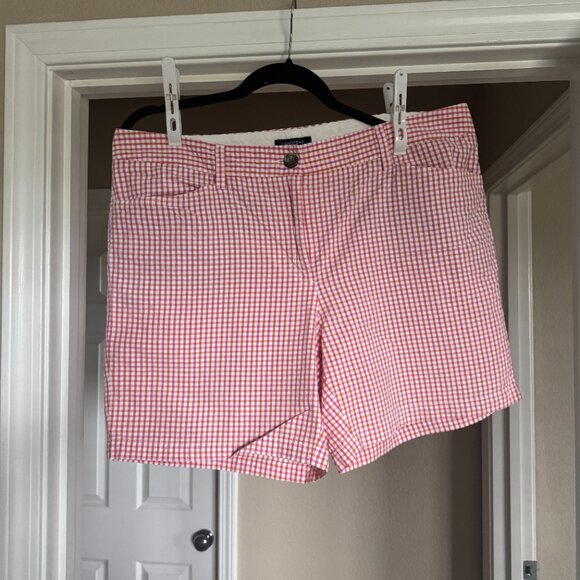 Lands' End Pants - Lands End Shorts Gingham Seersucker Fit 2 Size 16 Pink